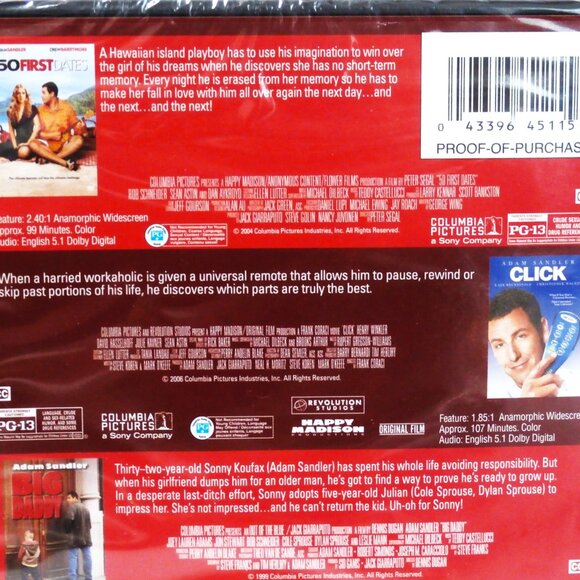 The Laugh Out Loud 4-Movie DVD ADAM SANDLER Collection 50 FIRST DATES ~ NEW! - Picture 3 of 4